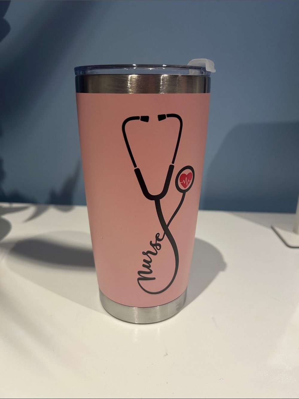 Nurse Stainless Steel Travel Tumbler - Pink